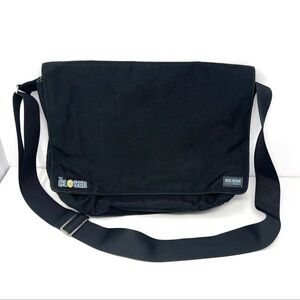 Jack Spade Messenger Bag Laptop Crossbody Black Canvas “The Closer” Branded GUC